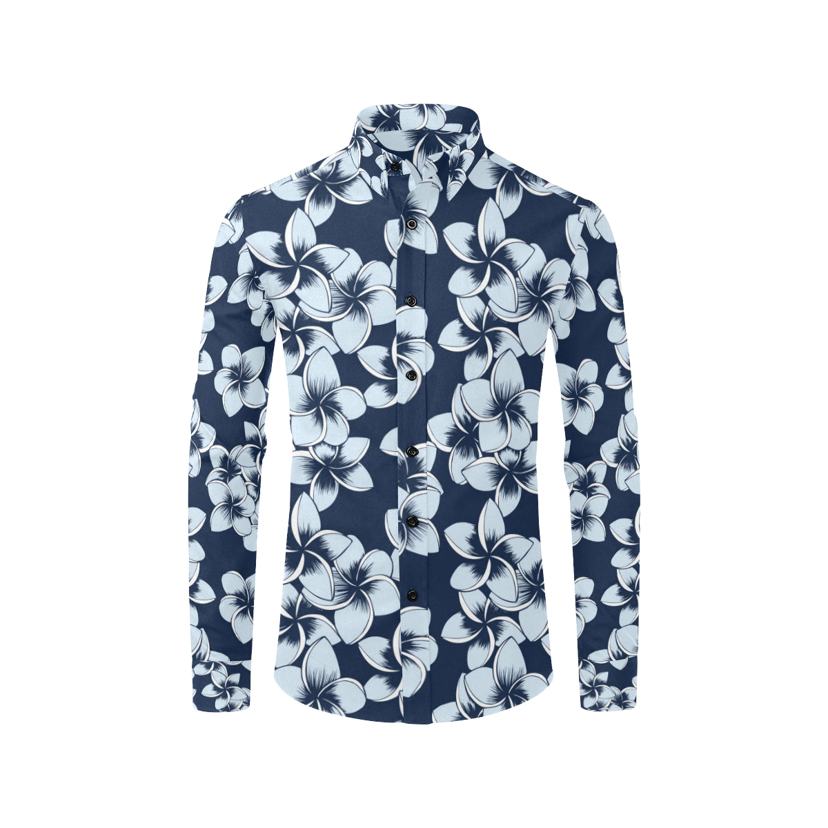 Plumeria Pattern Print Design A02 Men's Long Sleeve Shirt