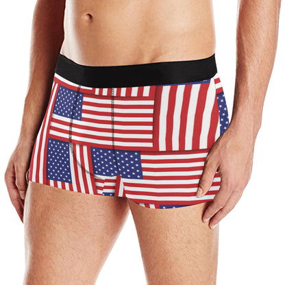 Patriotic US Flag Pattern Print Design A01 Men's Boxer Briefs