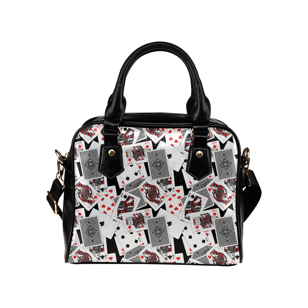 Poker Cards Pattern Print Design A04 Shoulder Handbag