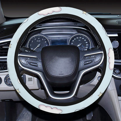Cloud  Pattern Print Design 01 Steering Wheel Cover with Elastic Edge