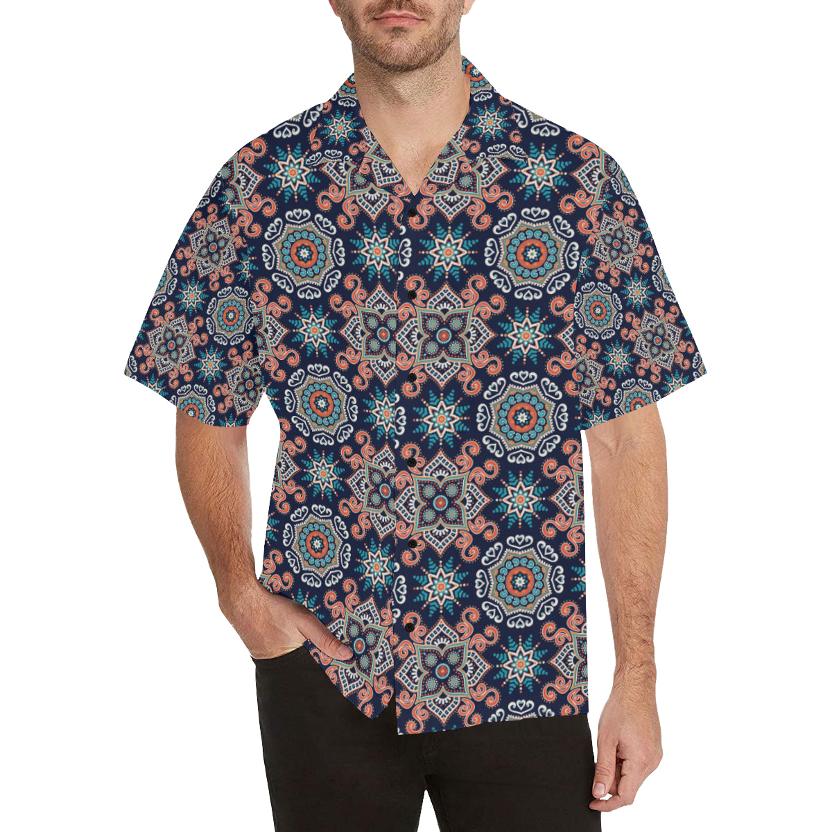 Bohemian Pattern Print Design 02 Men's Hawaiian Shirt