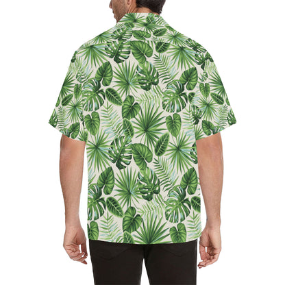 Palm Leaf Pattern Print Design A01 Men's Hawaiian Shirt