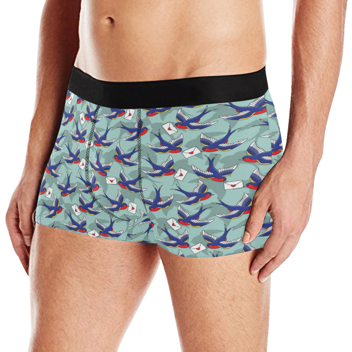 Swallow Bird Pattern Print Design 02 Men's Boxer Briefs