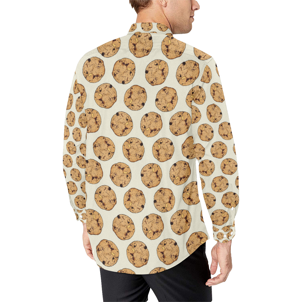 Cookie Pattern Print Design 05 Men's Long Sleeve Shirt