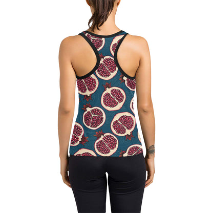 Pomegranate Pattern Print Design PG02 Women's Racerback Tank Top