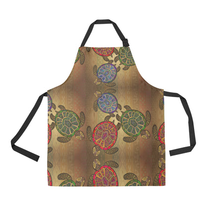 Sea Turtle Tribal Colorful Apron with Pocket