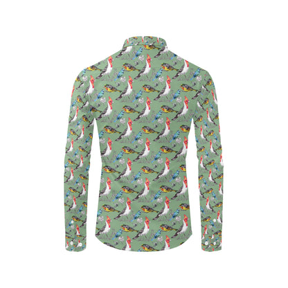Birds Pattern Print Design 07 Men's Long Sleeve Shirt