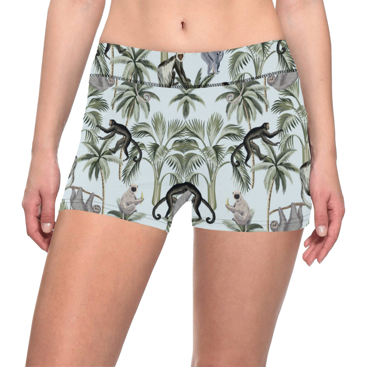 Rainforest Pattern Print Design RF04 Yoga Shorts