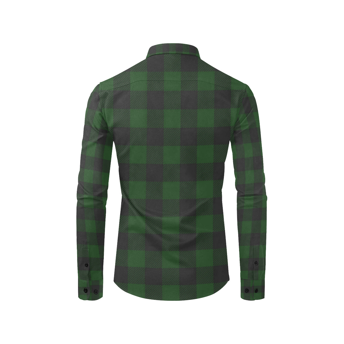 Buffalo check Green Pattern Print Design 02 Men's Long Sleeve Shirt
