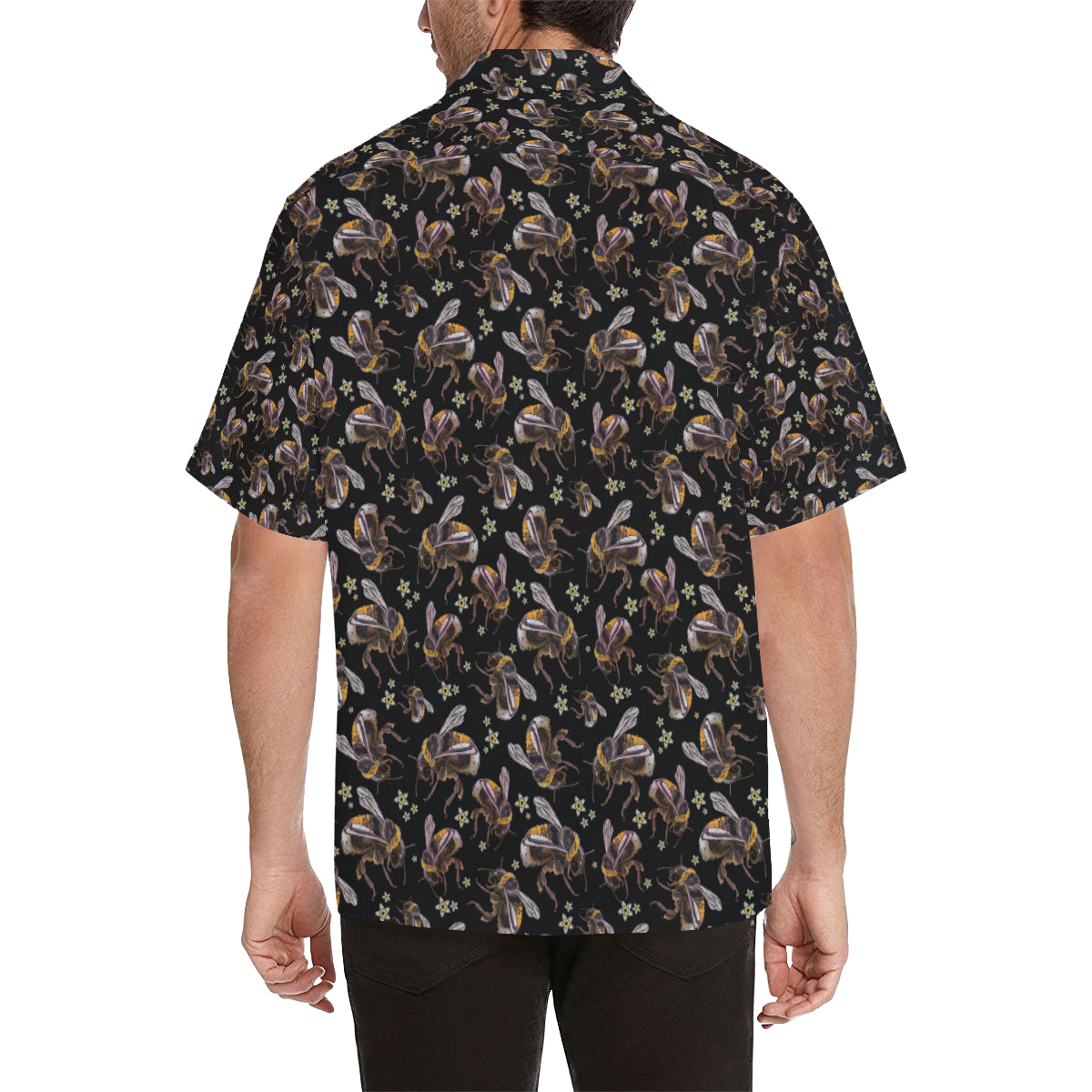 Bee Pattern Print Design 04 Men's Hawaiian Shirt
