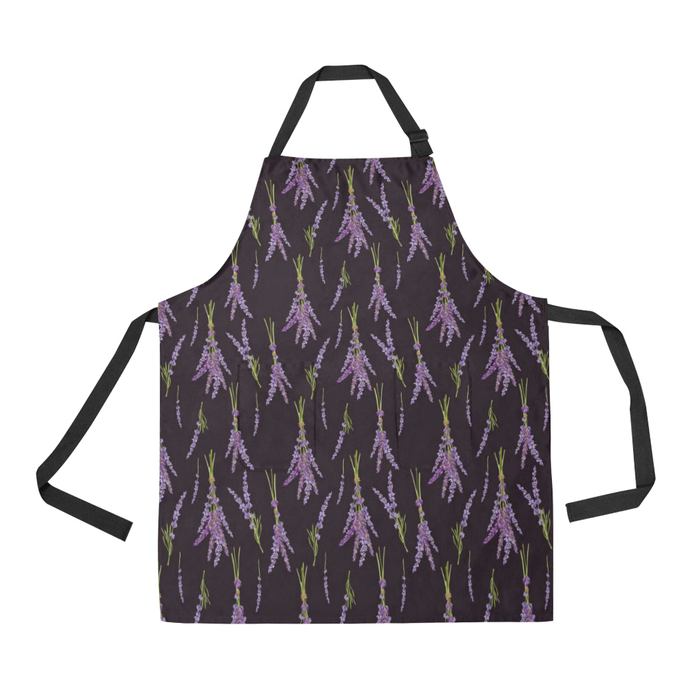 Lavender Pattern Print Design LV05 Apron with Pocket