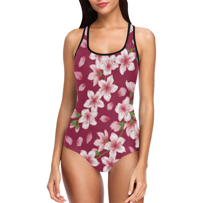 Cherry Blossom Pattern Print Design CB06 Women Swimsuit