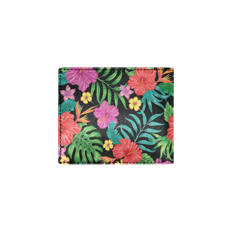 Hibiscus Red Hawaiian Flower Men's ID Card Wallet