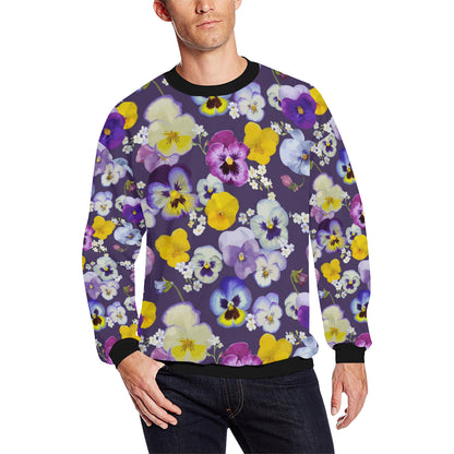 Pansy Pattern Print Design PS02 Men Long Sleeve Sweatshirt