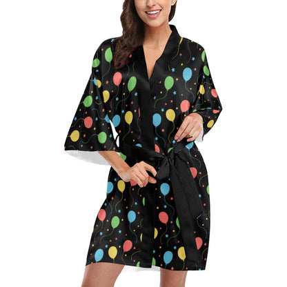 Ballon Colorful Pattern Print Design 04 Women's Short Kimono