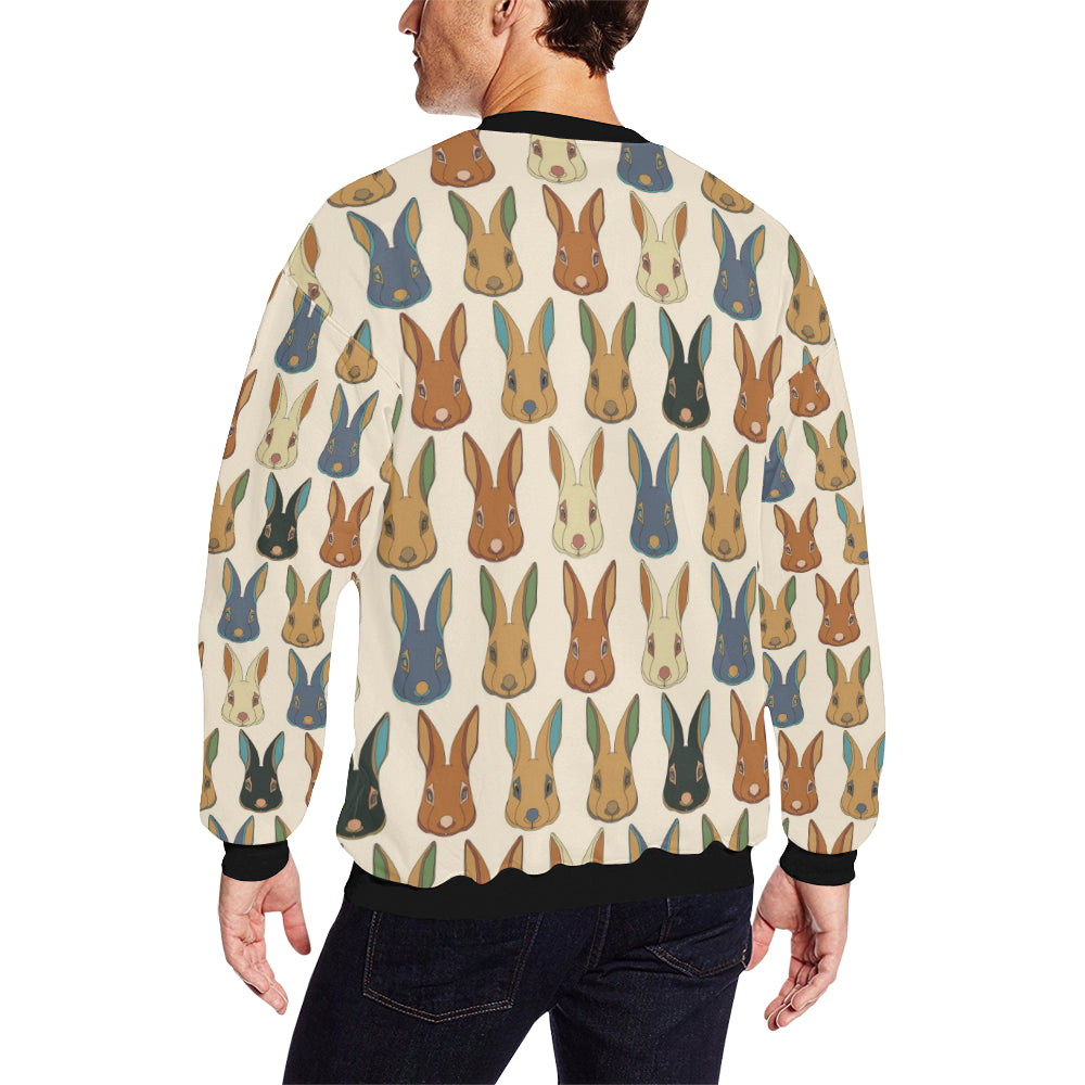 Rabbit Pattern Print Design RB04 Men Long Sleeve Sweatshirt