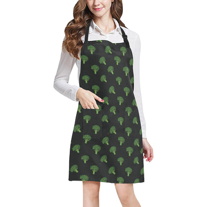Broccoli Pattern Print Design 04 Apron with Pocket