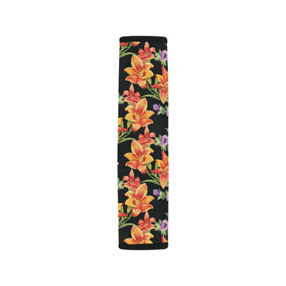 Tropical Flower Pattern Print Design TF02 Car Seat Belt Cover