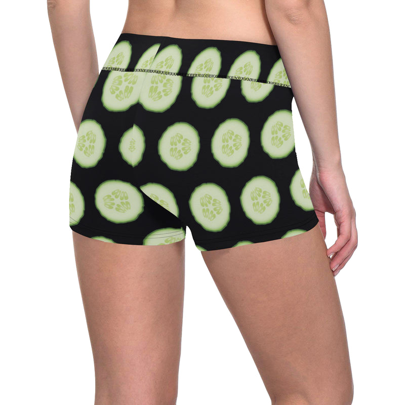 Cucumber Pattern Print Design CC02 Yoga Shorts