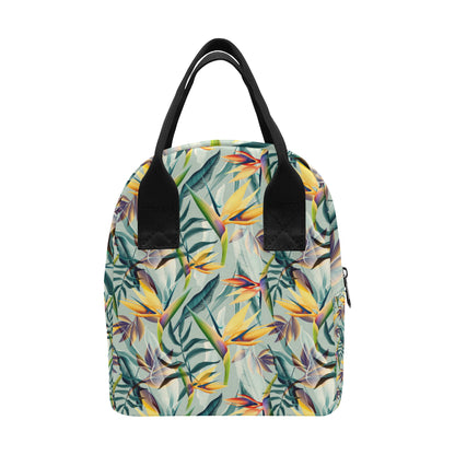 Tropical Flower Pattern Print Design TF022 Insulated Lunch Bag