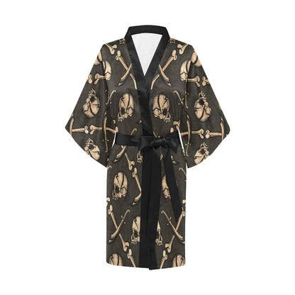 Pirate Pattern Print Design A03 Women's Short Kimono