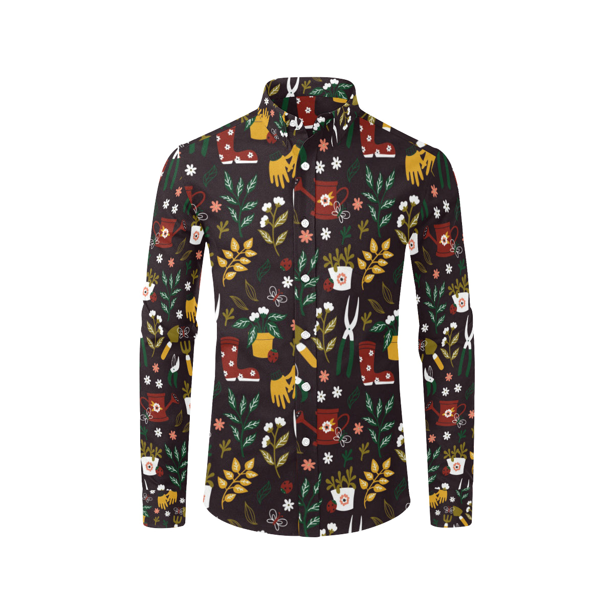 Gardening Pattern Print Design G05 Men's Long Sleeve Shirt