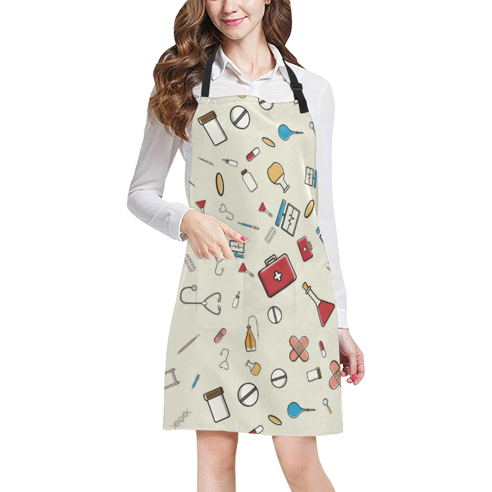 Nurse Pattern Print Design A04 Apron with Pocket