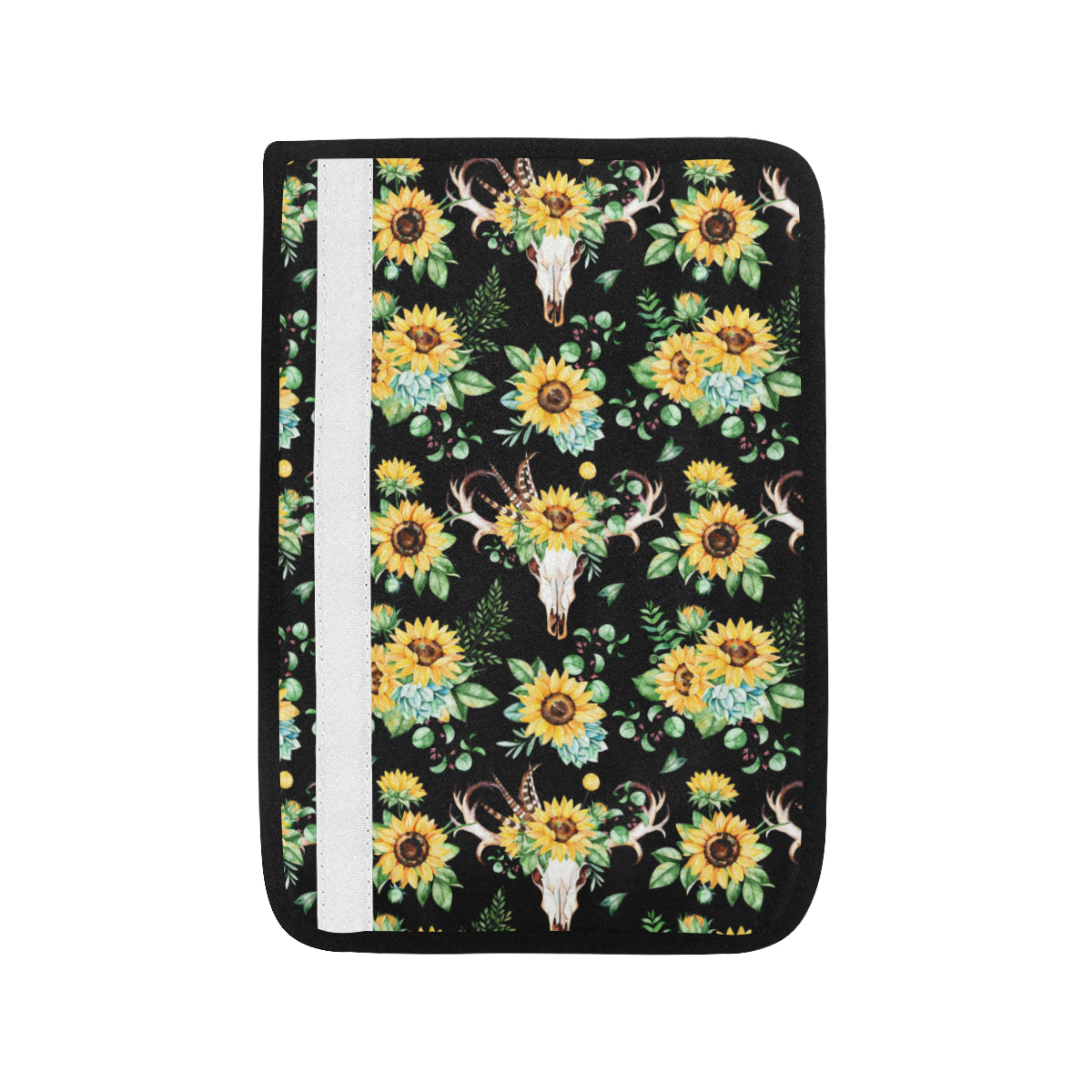 Sunflower Pattern Print Design SF08 Car Seat Belt Cover