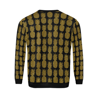 Gold Pineapple Pattern Print Design PP011 Men Long Sleeve Sweatshirt