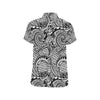 Polynesian Tribal Pattern Men's Short Sleeve Button Up Shirt