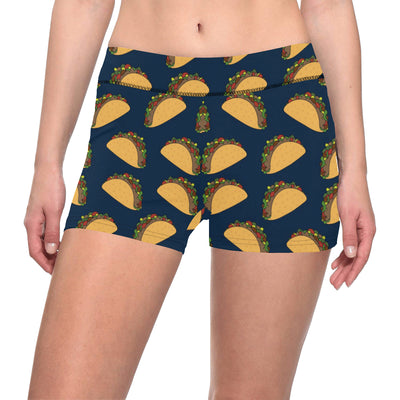 Taco Pattern Print Design TC04 Yoga Shorts