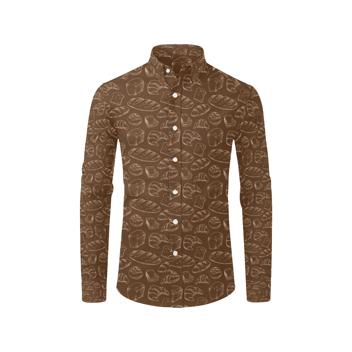Bread Pattern Print Design 02 Men's Long Sleeve Shirt