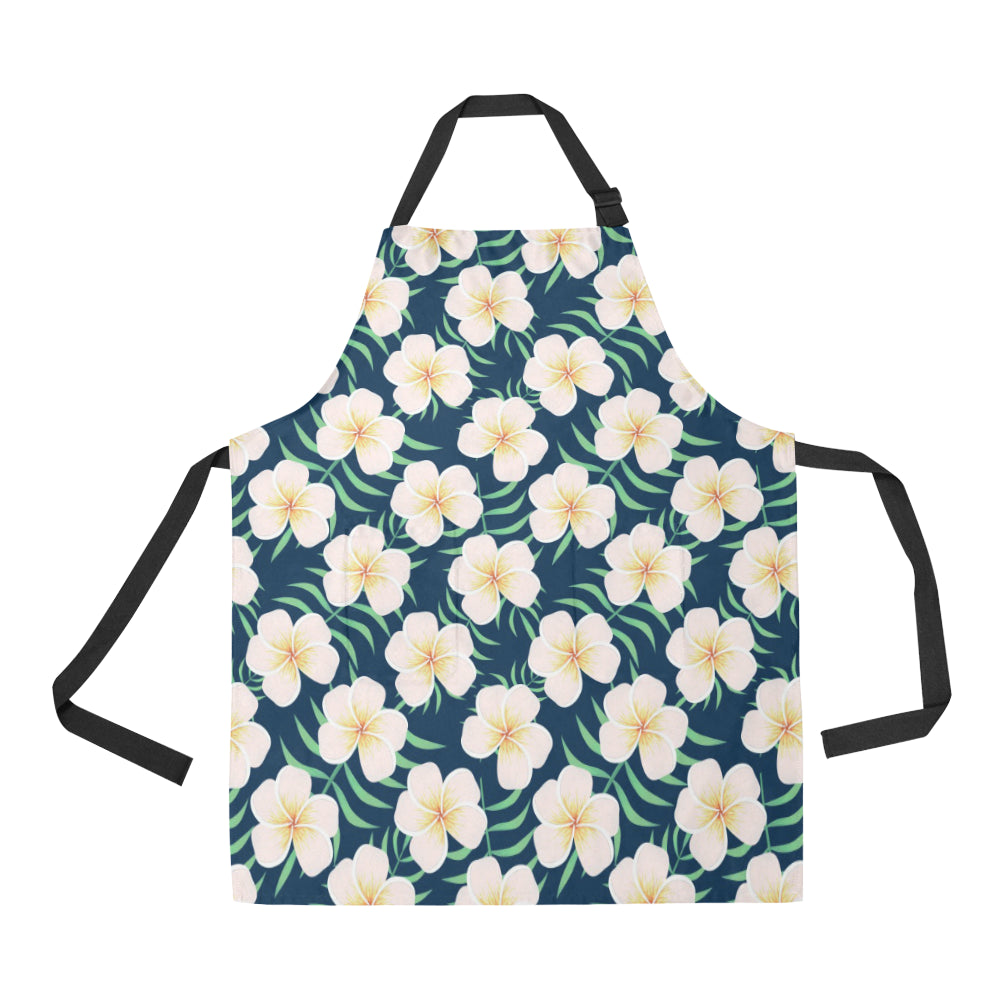Pink Plumeria Pattern Print Design PM016 Apron with Pocket