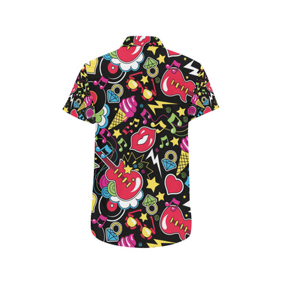 Pop Art Pattern Print Design A04 Men's Short Sleeve Button Up Shirt