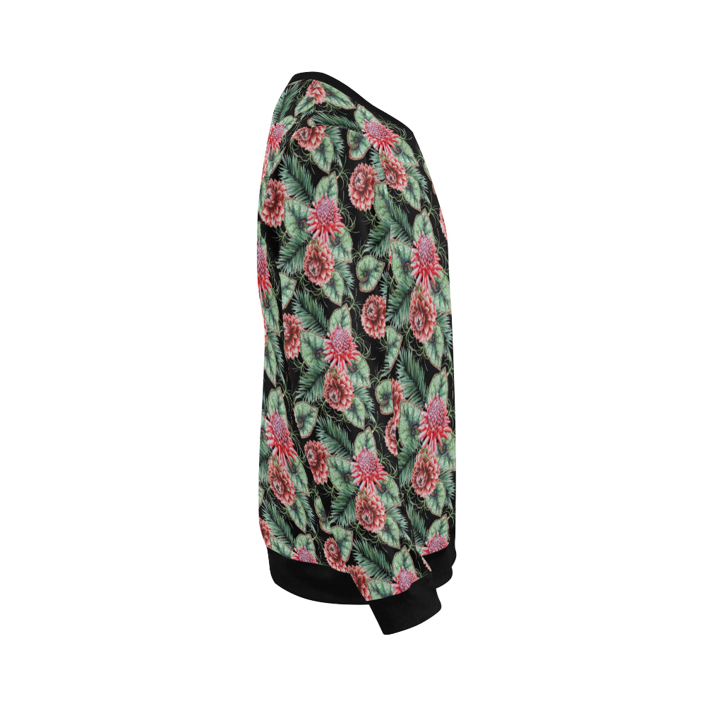 Dahlia Pattern Print Design DH06 Men Long Sleeve Sweatshirt