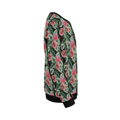 Dahlia Pattern Print Design DH06 Men Long Sleeve Sweatshirt