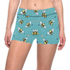 Bee Pattern Print Design BEE02 Yoga Shorts