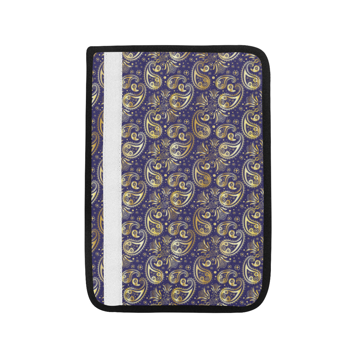 Paisley Blue Yellow Design Print Car Seat Belt Cover