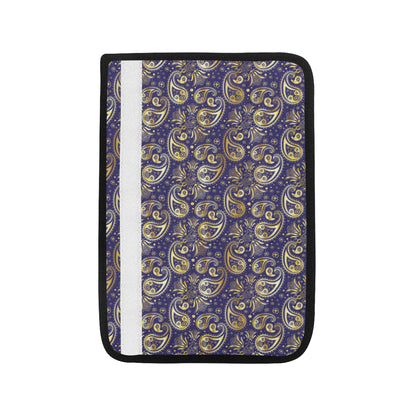 Paisley Blue Yellow Design Print Car Seat Belt Cover