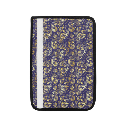 Paisley Blue Yellow Design Print Car Seat Belt Cover