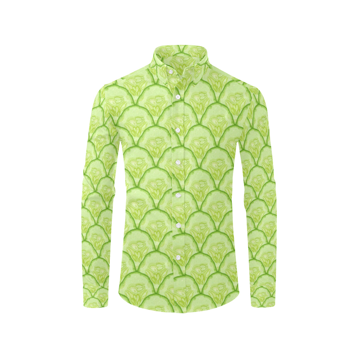 Cucumber Pattern Print Design CC04 Men's Long Sleeve Shirt