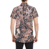 Camouflage Realistic Tree Leaf Print Men's Short Sleeve Button Up Shirt