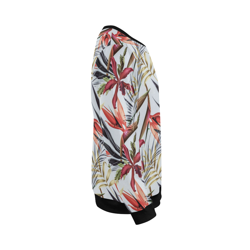 Tropical Flower Pattern Print Design TF021 Men Long Sleeve Sweatshirt