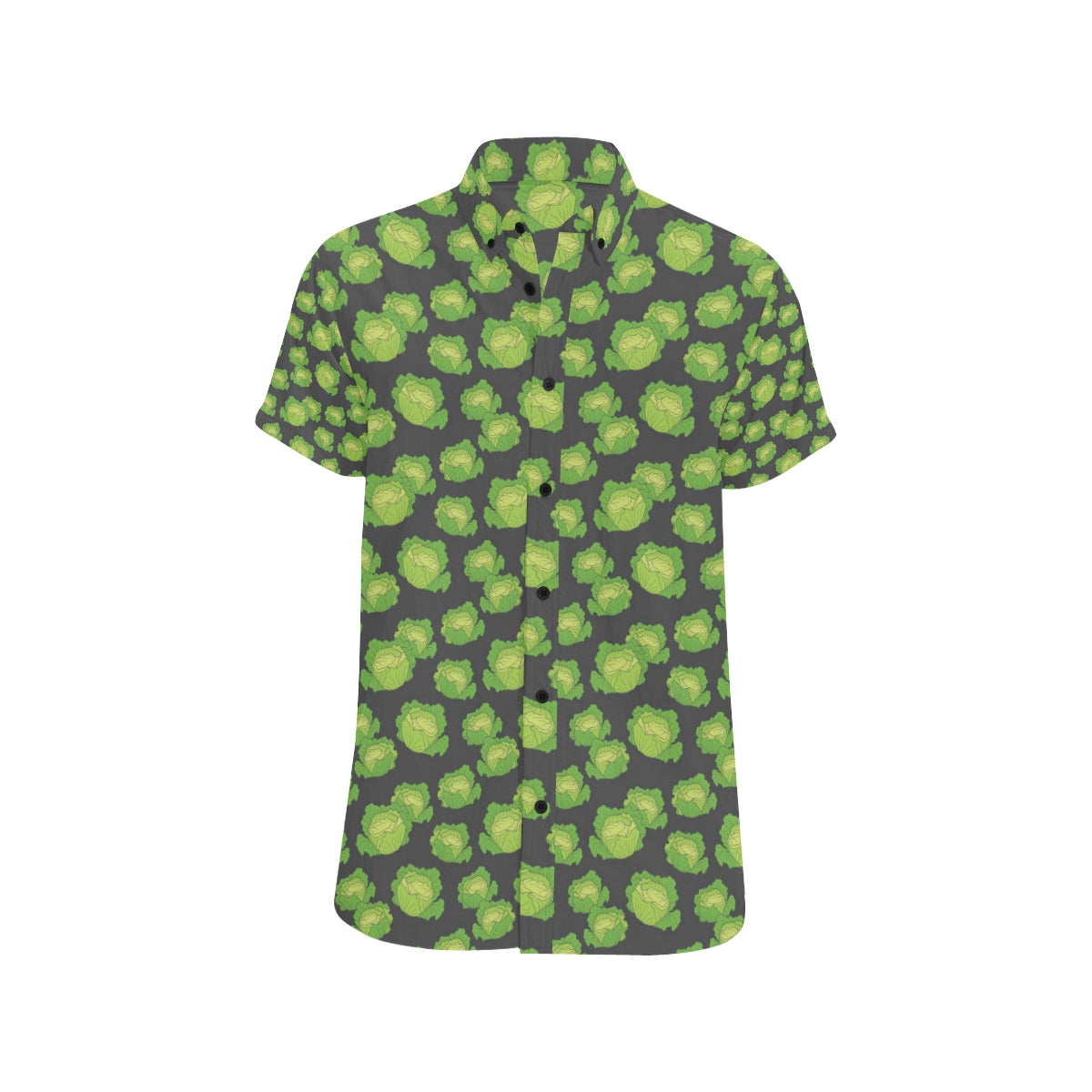 Cabbage Pattern Print Design 01 Men's Short Sleeve Button Up Shirt
