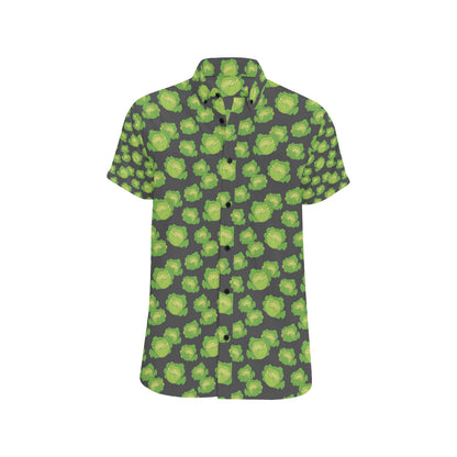 Cabbage Pattern Print Design 01 Men's Short Sleeve Button Up Shirt