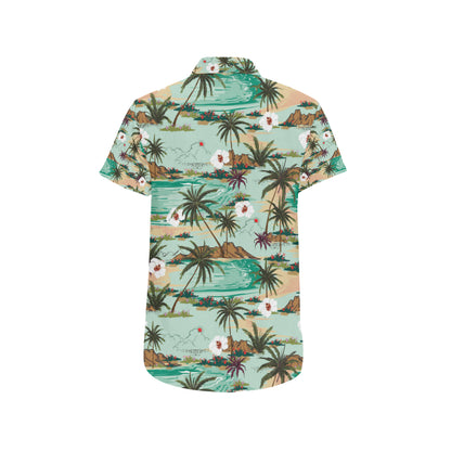 Pacific island Pattern Print Design A03 Men's Short Sleeve Button Up Shirt