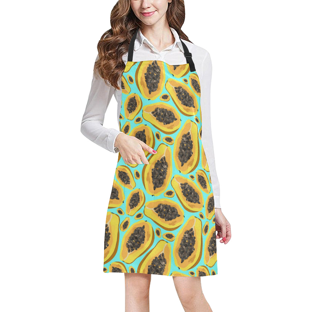 Papaya Pattern Print Design PP03 Apron with Pocket