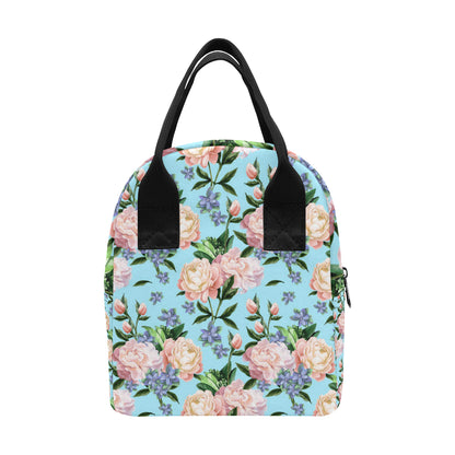 Peony Pattern Print Design PE02 Insulated Lunch Bag
