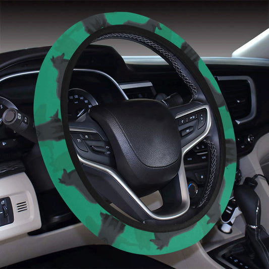 Belgian Sheepdog Pattern Print Design 01 Steering Wheel Cover with Elastic Edge