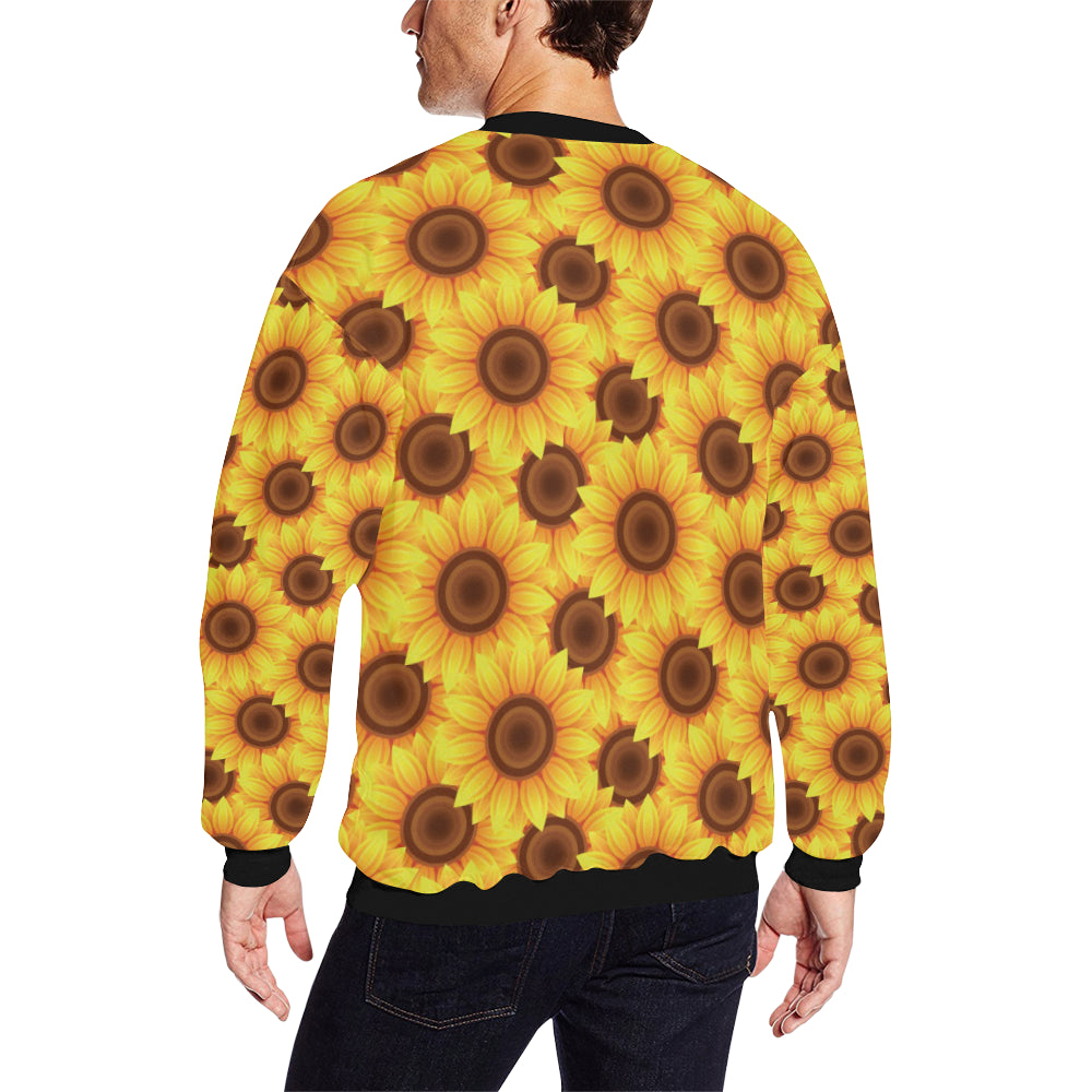 Sunflower Pattern Print Design SF07 Men Long Sleeve Sweatshirt